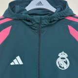 Real Madrid  Windbreaker Sets With pants  Green 1:1 Quality Soccer Jersey  26-27