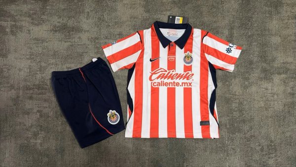 Chivas (Guadalajara )  Home Kids   1:1 Quality Soccer Jersey  26-27