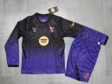 Barcelona Third Away Long Sleeve Kids  Fans 1:1 Quality Soccer Jersey  26-27