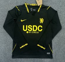Chelsea Away Long Sleeve  Fans Black 1:1 Quality Soccer Jersey  26-27