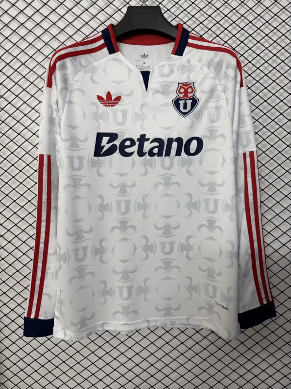 Universidad De Chile Long Sleeve Away Fans 1:1 Quality Soccer Jersey 27-28