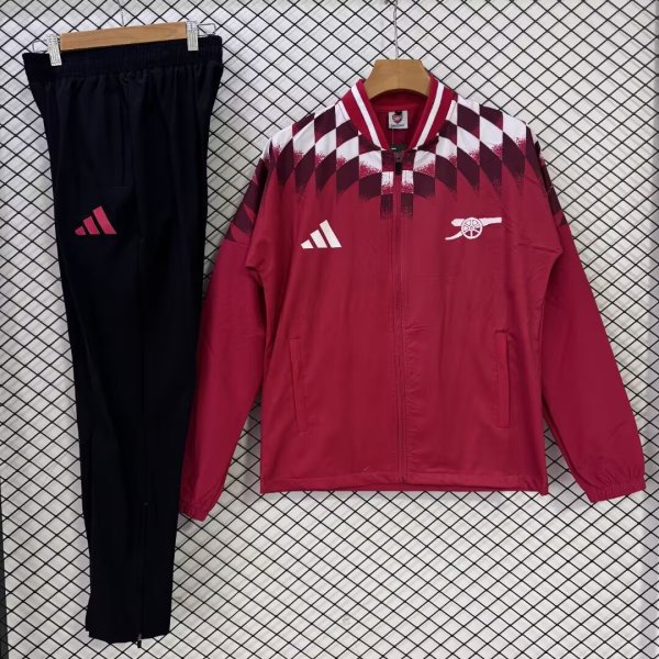 Arsenal  Windbreaker Sets With pants  Red 1:1 Quality Soccer Jersey  26-27