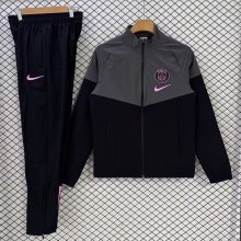 PSG Windbreaker Sets With pants  Grey 1:1 Quality Soccer Jersey  26-27