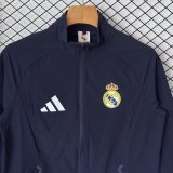 Real Madrid  Windbreaker Sets With pants  Black 1:1 Quality Soccer Jersey  26-27
