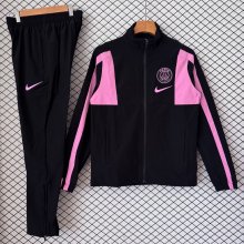 PSG Paris  Windbreaker Sets With pants  Black 1:1 Quality Soccer Jersey  26-27