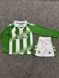 Real Betis Home Kids Long Sleeve  Fans  1:1 Quality Soccer Jersey 26-27