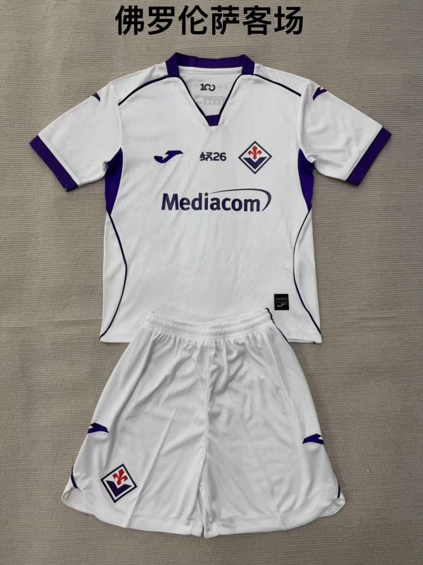 Florence Away Kids   Fans  1:1 Quality Soccer Jersey  26-27