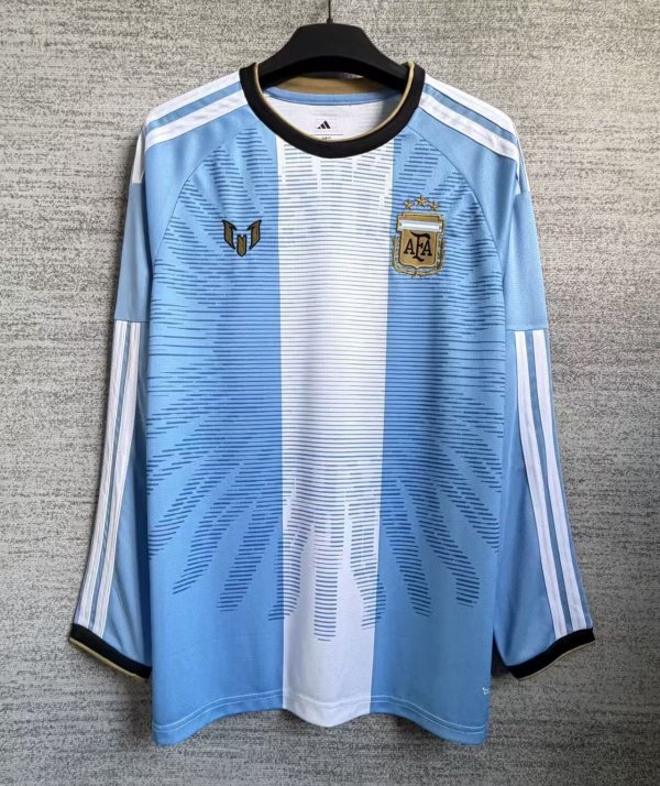 Argentina  Special Edition  Long Sleeve #10 MESSI Fans 1:1 Quality Soccer Jersey 26-27