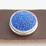 18mm Sugar snaps Alloy with blue chunks rhinestones KB2301 snaps jewelry