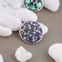 snaps button with purple chunks rhinestones KC2817 snaps jewelry