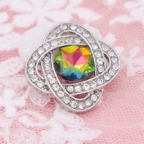 20MM design snap silver Plated with  rhinestone KC6958 snaps jewelry multicolor