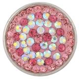 18mm pink Sugar snaps Alloy with chunks rhinestones KB2405-AR snaps jewelry