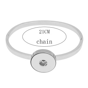 1 buttons snap sliver Stainless steel Bracelet with  snaps jewelry KC0817