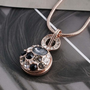 20MM round snap Rose Gold Plated with black Rhinestone KC5636 snaps jewelry 20MM round snap Rose Gold Plated with black Rhinestone KC5636 snaps jewelry