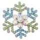 20MM Christmas snow flake snap Silver Plated with  Rhinestone KC8772 snaps jewelry