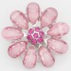 20MM flower snap with pink rhinestones  KC6880 snaps jewelry