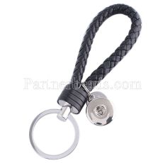 PU leather Keychain Keychain with button fit snaps chunks KC1120 Snaps Jewelry