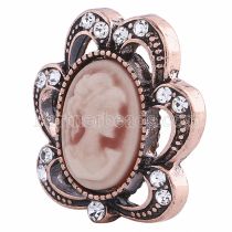 20MM pink snap rose-gold plated with rhinestones KB6217 snaps jewelry