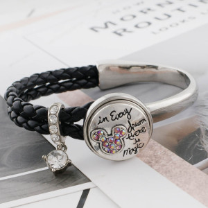 20MM Cartoon snap sliver plated with rhinestone KC6508 snaps jewelry