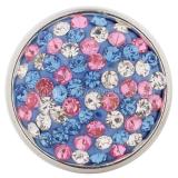 snaps button with blue chunks rhinestones KC2816 snaps jewelry