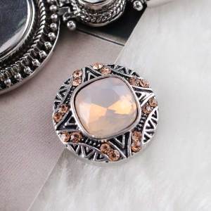 20MM snap silver plated with light orange rhinestones  KC6315 interchangable snaps jewelry