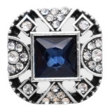 20MM design snap Silver Plated with blue rhinestone KC6944 snaps jewelry