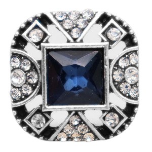 20MM design snap Silver Plated with blue rhinestone KC6944 snaps jewelry