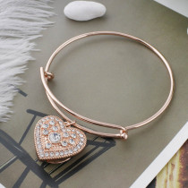 20MM love Rose-Gold Plated with white rhinestone KC7531 snaps jewelry