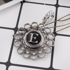 20MM English alphabet-E  snap silver  plated KB1255 with Enamel interchangeable snaps jewelry