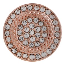 20MM round snap  Antique  rose-gold plated with white rhinestone KC7064 snaps jewelry