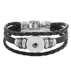 20CM leather bracelets fit 18MM snaps chunks