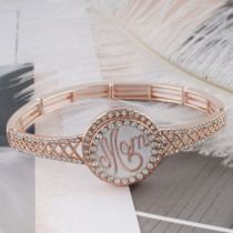 20MM mother Rose Gold-Plated with white rhinestone KC6487 snaps jewelry