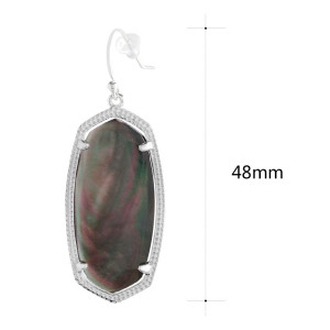 Kendra Scott style  Elle Drop Earrings black shell with silver plating Elle size