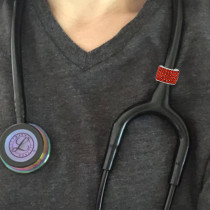 Red rhinestone fittings for silver-plated belt of ultrasonic stethoscope