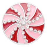 20MM snap Silver Plated with rhinestone and pink enamel KC7830 snaps jewelry