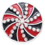 20MM snap Silver Plated with  rhinestone and red enamel KC7829 snaps jewelry