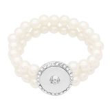 Pearl bracelets Platinum with rhinestones Fit 20MM snaps chunks KC0826