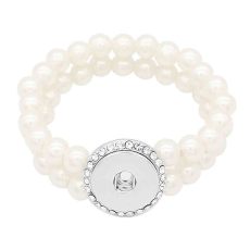 Pearl bracelets Platinum with rhinestones Fit 20MM snaps chunks KC0826
