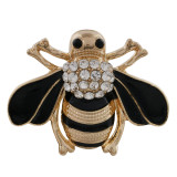 30MM bee snap gold plated with rhinestone and enamel KC9850 snaps jewelry