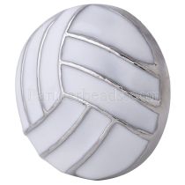 20MM Volleyball snap Silver Plated with white Enamel KC6083 snaps jewelry