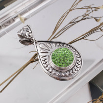 18mm Sugar snaps Alloy with green chunks rhinestones KB2302 snaps jewelry