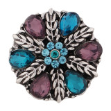 20MM design snap Antique silver plated with Rhinestone KC6403 snaps jewelry