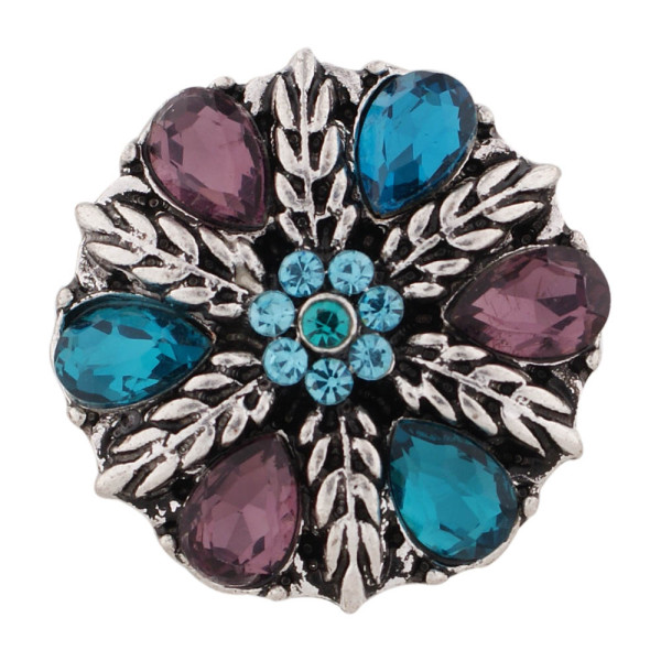 20MM design snap Antique silver plated with Rhinestone KC6403 snaps jewelry