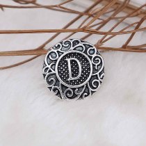 C20MM English alphabet-D snap Antique silver  KC6748 snaps jewelry
