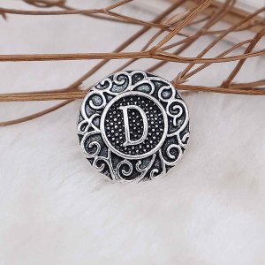 C20MM English alphabet-D snap Antique silver  KC6748 snaps jewelry