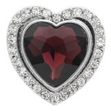 20MM love design snap Silver Plated with purple rhinestone KC9921 snaps jewelry