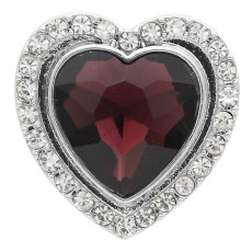 20MM love design snap Silver Plated with purple rhinestone KC9921 snaps jewelry