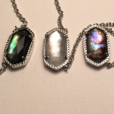 Kendra Scott style Elisa Pendant Necklace White shell with silver plating chain  0.8* 1.5cm pendant Elisa size