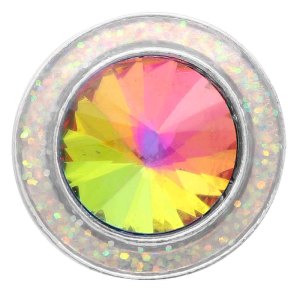 20MM round snap Silver Plated with colorful Rhinestone and enamel KC6793 snaps jewelry