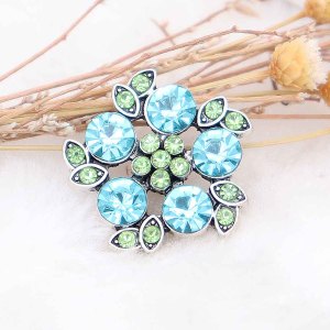 20MM design snap Silver Plated with rhinestone KC6782 snaps jewelry